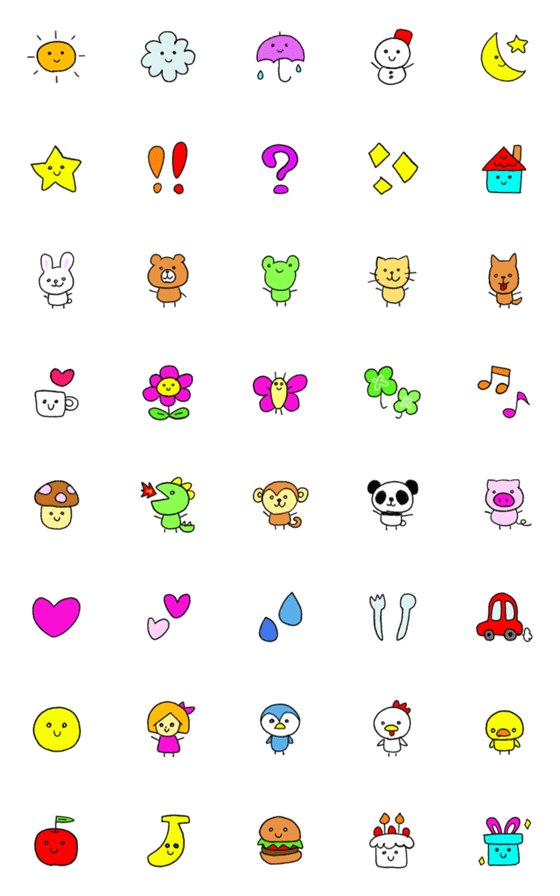 [LINE絵文字]落書き風♥絵文字の画像一覧