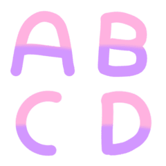 [LINE絵文字] ABC:Pink ＆ Purpleの画像
