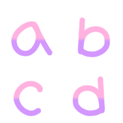 [LINE絵文字] abc: pink ＆ purpleの画像
