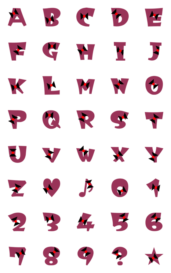 [LINE絵文字]アルファベット★数字★A-Z.0-9★#038の画像一覧