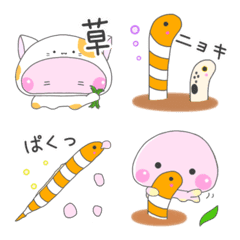 [LINE絵文字] ピンクくらげとチンアナゴ♡海の生き物の画像