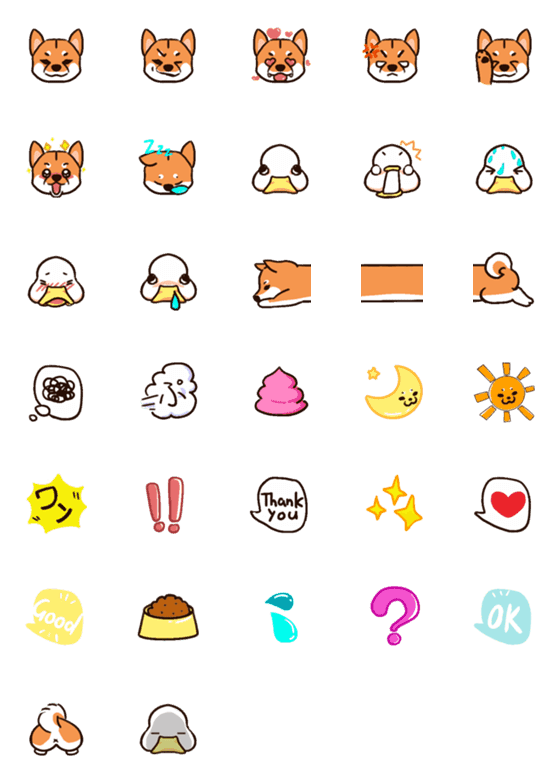 [LINE絵文字]柴犬＆アヒルの日常の画像一覧
