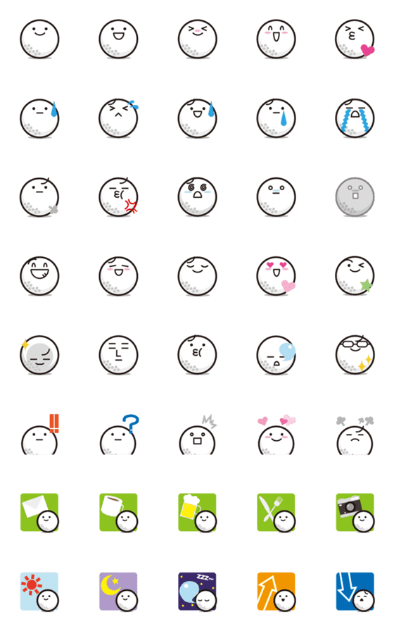 [LINE絵文字]ゴルフボールの絵文字の画像一覧