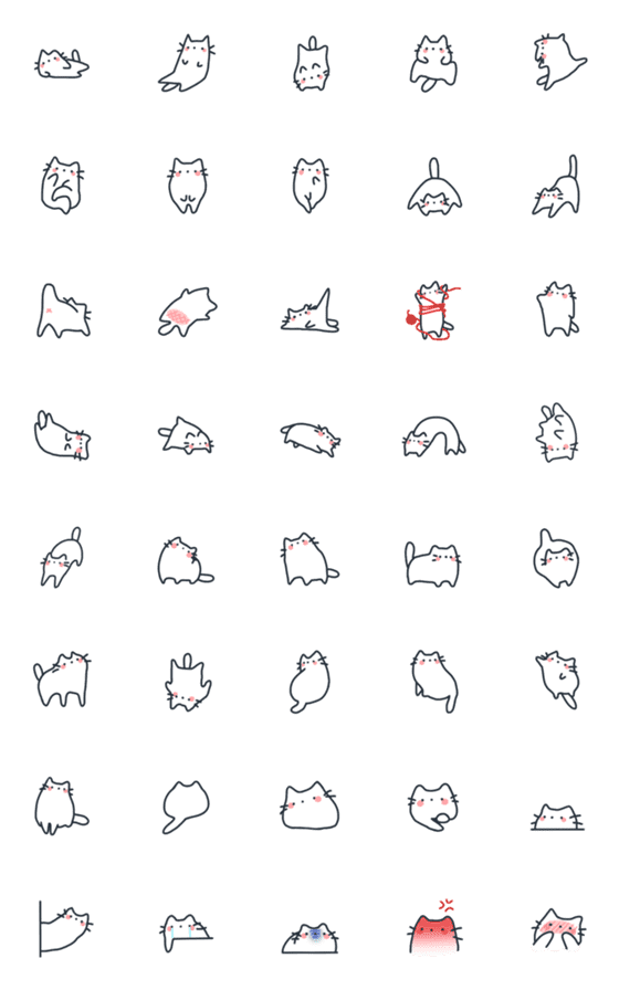 [LINE絵文字]white meeaowの画像一覧