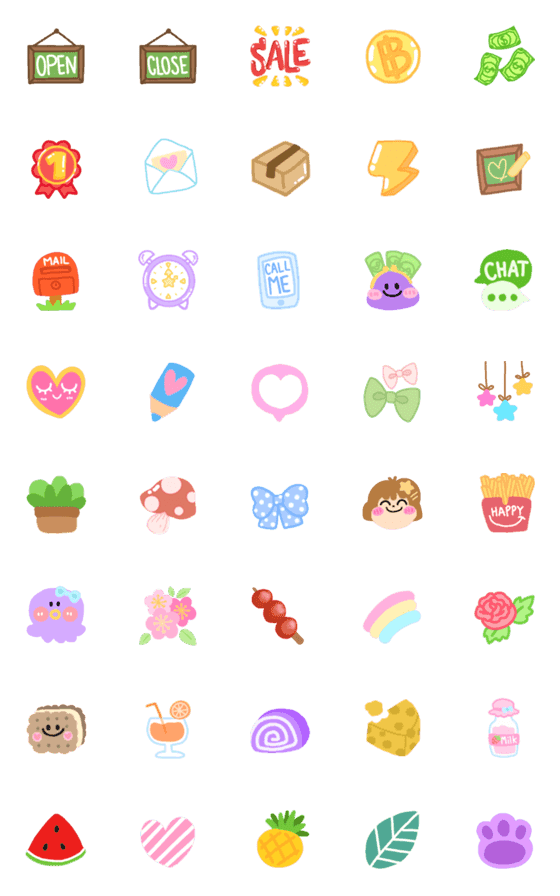 [LINE絵文字]Saler online pastel cuteness emojiの画像一覧