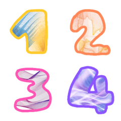 [LINE絵文字] Number line art pattern emojiの画像