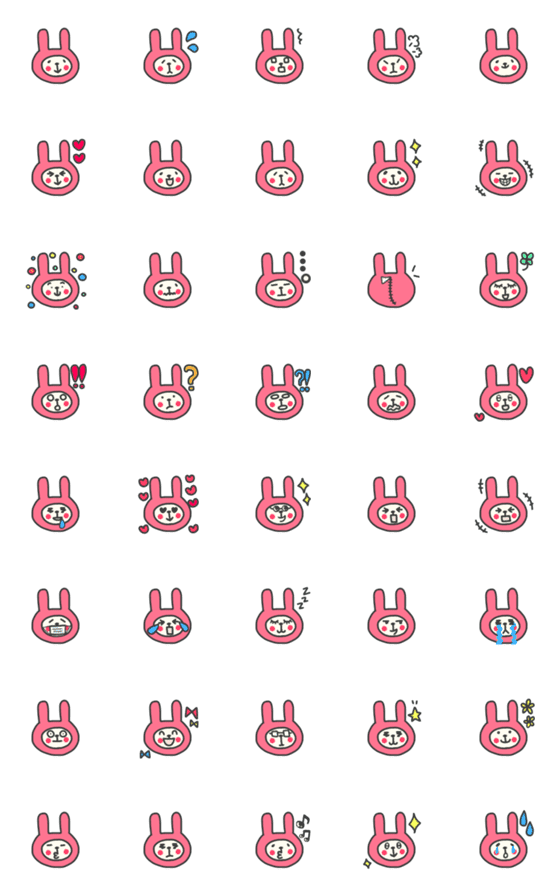 [LINE絵文字]着ぐるみうさぎ★の画像一覧
