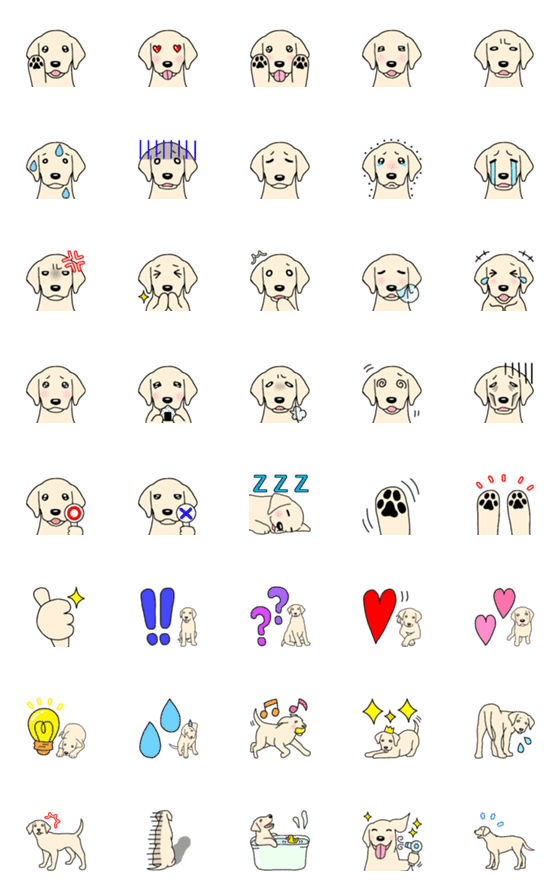 [LINE絵文字]犬種別毎日ラブラドールレトリーバー絵文字の画像一覧