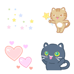 [LINE絵文字] 動く！夢かわいい3びきのねこの絵文字の画像