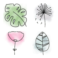 [LINE絵文字] シンプルなお花、植物の画像