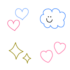 [LINE絵文字] 線画絵文字☆。・の画像