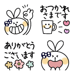 [LINE絵文字] 動く☆敬語☆吹き出し絵文字とうさぎちゃんの画像