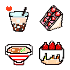 [LINE絵文字] ドット絵文字。食べ物中心の画像