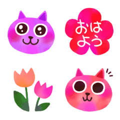 [LINE絵文字] マーブル♥️猫＆お花＆挨拶の画像