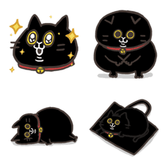 [LINE絵文字] little black cat Emoji Stickersの画像
