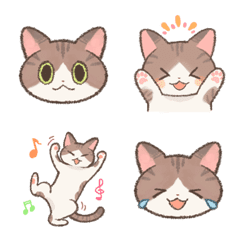 [LINE絵文字] キジ白ねこ絵文字の画像