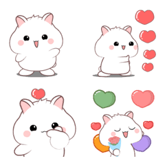[LINE絵文字] White hamster : Animated emojiの画像