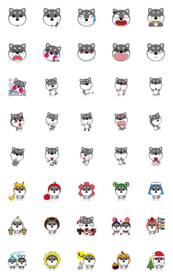 [LINE絵文字]Kuro Shiba dogsの画像一覧