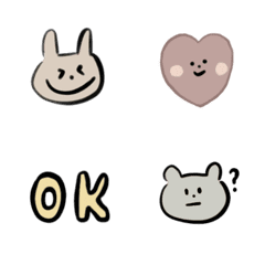 [LINE絵文字] 2Nj bear＆rabbit Emojiの画像