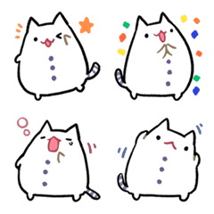 [LINE絵文字] 餅のような猫絵文字の画像