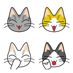 [LINE絵文字] 細い目の猫の画像