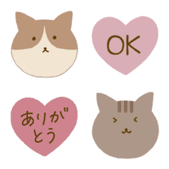 [LINE絵文字] かわいいねことハートの絵文字の画像