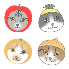 [LINE絵文字] 動く！被り物を被ったネコ達の画像