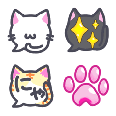 [LINE絵文字] ふきだしねこ（絵文字）の画像