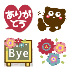 [LINE絵文字] 【くろねこ❤大人シンプル】猫の日絵文字の画像