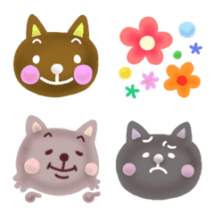 [LINE絵文字] 猫の顔☆絵文字の画像