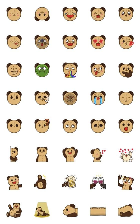 [LINE絵文字]Toy Bear Emojiの画像一覧