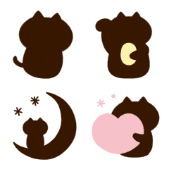 [LINE絵文字] 動く♪黒猫シルエットの画像