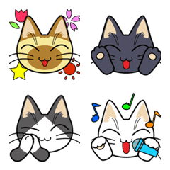 [LINE絵文字] 細い目の猫 〜ポジティブ〜の画像