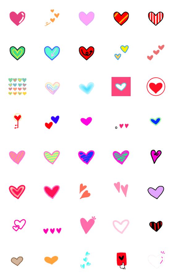 [LINE絵文字]シンプル♡ハート♡絵文字の画像一覧