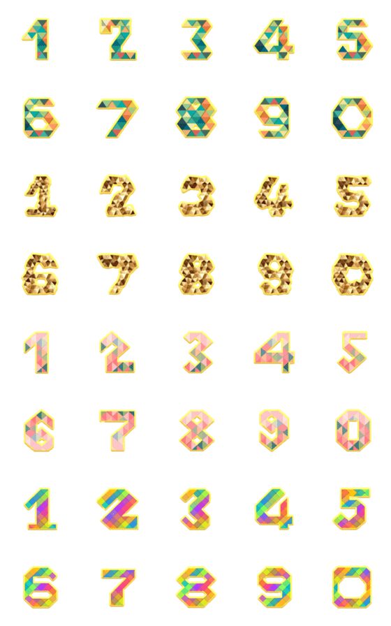 [LINE絵文字]Number classic colourful emojiの画像一覧