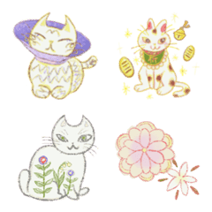 絵本風✳︎大人のにゃんこえもじの絵文字メイン画像