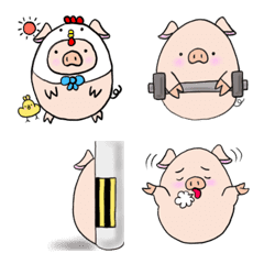 [LINE絵文字] かわいいぶたちゃんの日常の画像