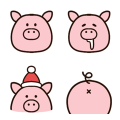 毎日使える、かわいいコブタちゃんの絵文字の絵文字メイン画像