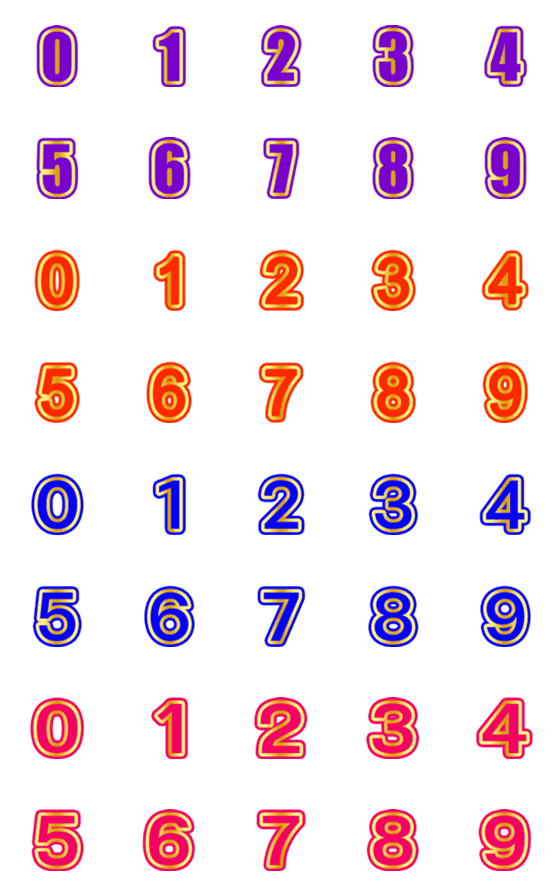 [LINE絵文字]Numbers golden frame V.2の画像一覧