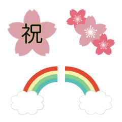 [LINE絵文字] つなげて使える桜文字♪春の絵文字と挨拶の画像