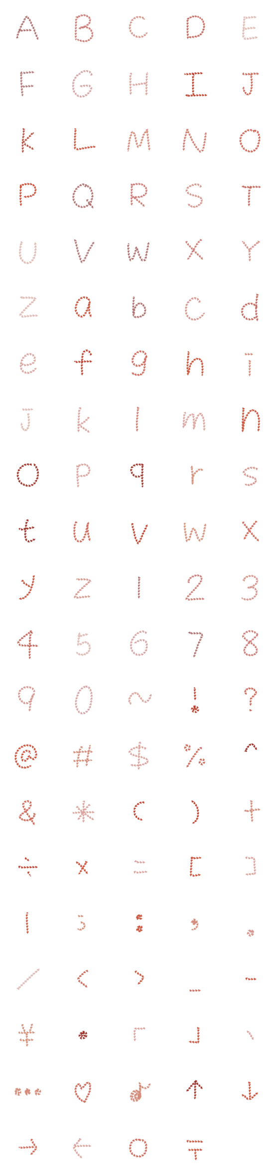 [LINE絵文字]love ABCDEの画像一覧