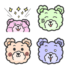 [LINE絵文字] ぬいぐるのせかい(カラフルくま)の画像