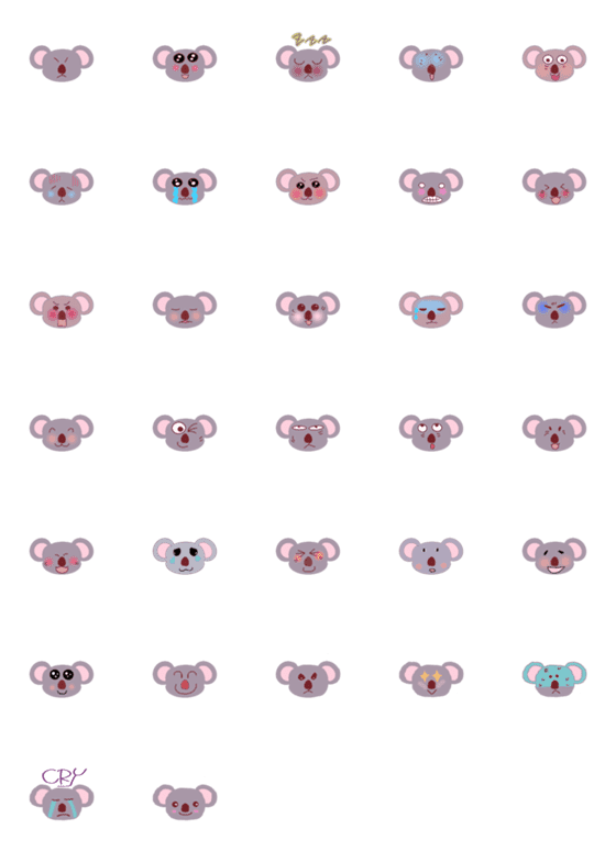 [LINE絵文字]koala Emoji funnyの画像一覧
