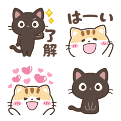 [LINE絵文字] ▶動く！クロときどきミケ絵文字の画像