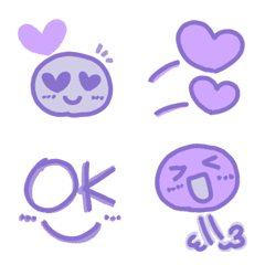 [LINE絵文字] 毎日⭐︎むらさき絵文字②の画像