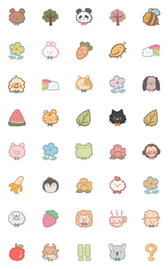 [LINE絵文字]cute label (animals and plants)の画像一覧