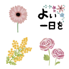 [LINE絵文字] ✳︎Fleur naturelle✳︎お花の挨拶絵文字♡の画像