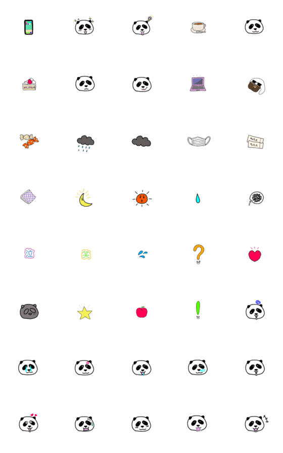 [LINE絵文字]老眼の人でも見やすい絵文字パンダスタンプの画像一覧