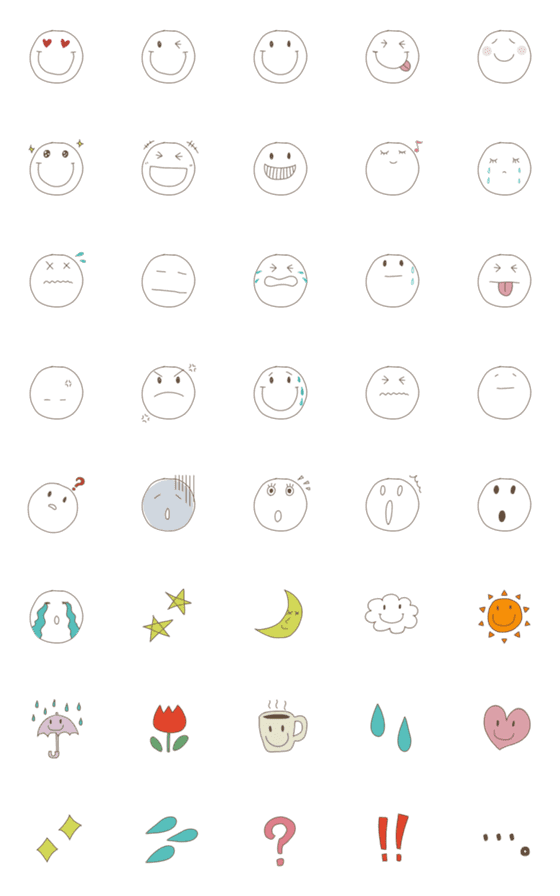 [LINE絵文字]文字なしで使いやすい♪文末絵文字★手書きの画像一覧