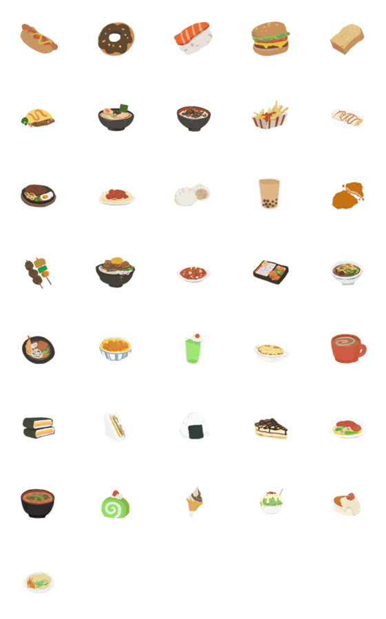 [LINE絵文字]let's food！！の画像一覧